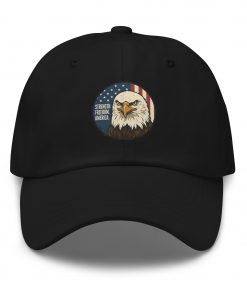 Patriotic Eagle Graphic Hat with American Flag Strength Freedom Design