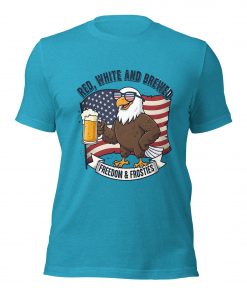 Red, White & Brewed Patriotic Eagle Beer T-Shirt – Funny Party Tee