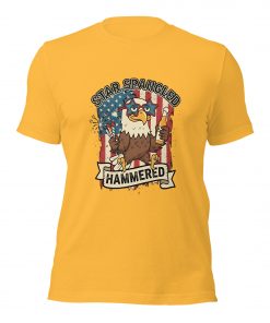 Alternative view of Star Spangled Hammered Patriotic Eagle T-Shirt – Funny 4th of July USA Party Tee
