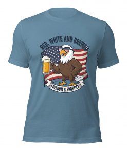 Alternative view of Red, White & Brewed Patriotic Eagle Beer T-Shirt – Funny Party Tee