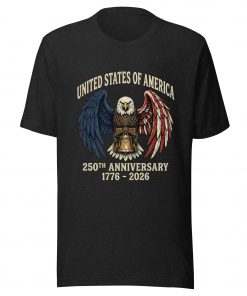 Alternative view of America 250th Anniversary Eagle T-Shirt - Vintage Liberty Bell Tee