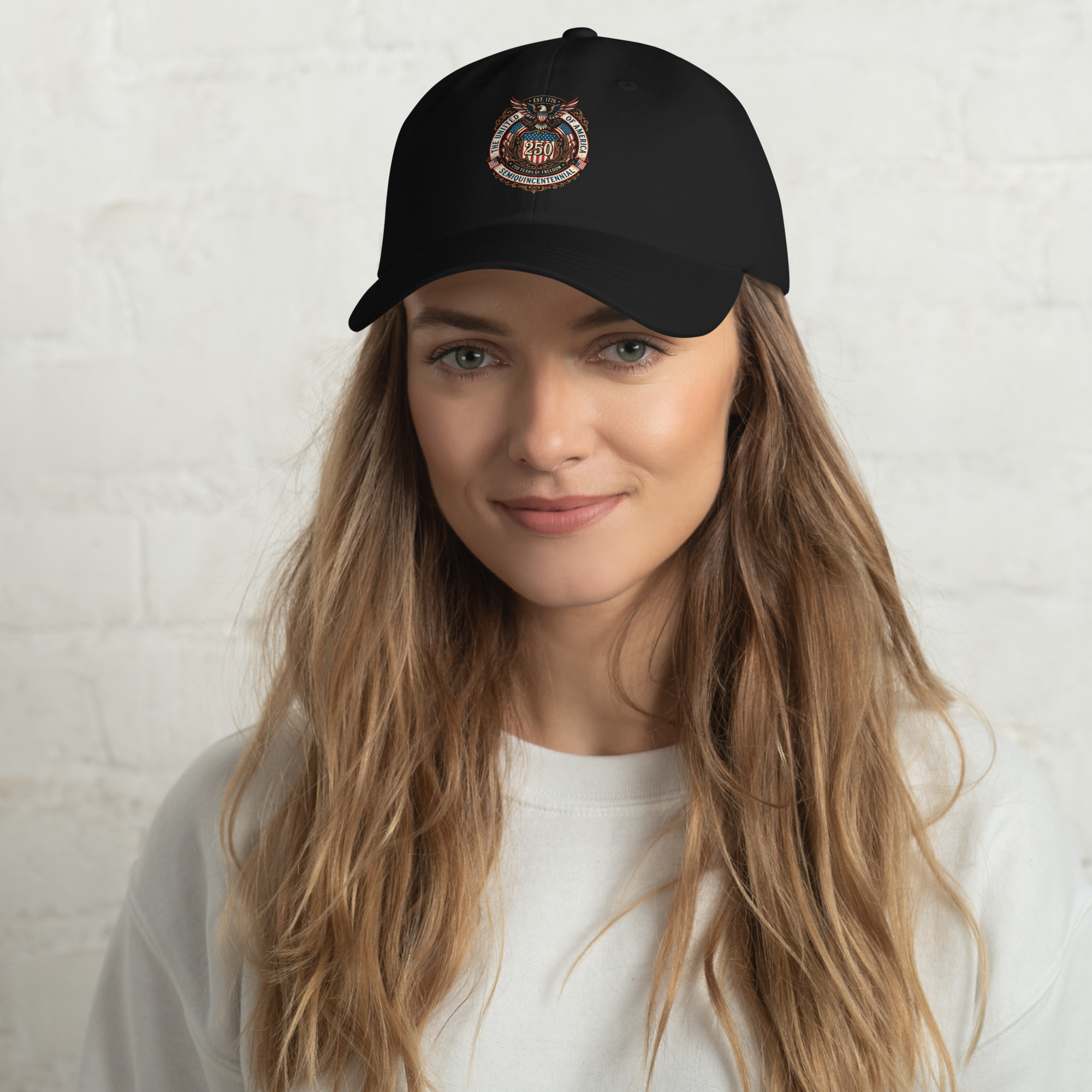 USA 250th Semiquincentennial Vintage Emblem Dad Hat – America's 250 Years of Freedom Celebration Cap - Image 8