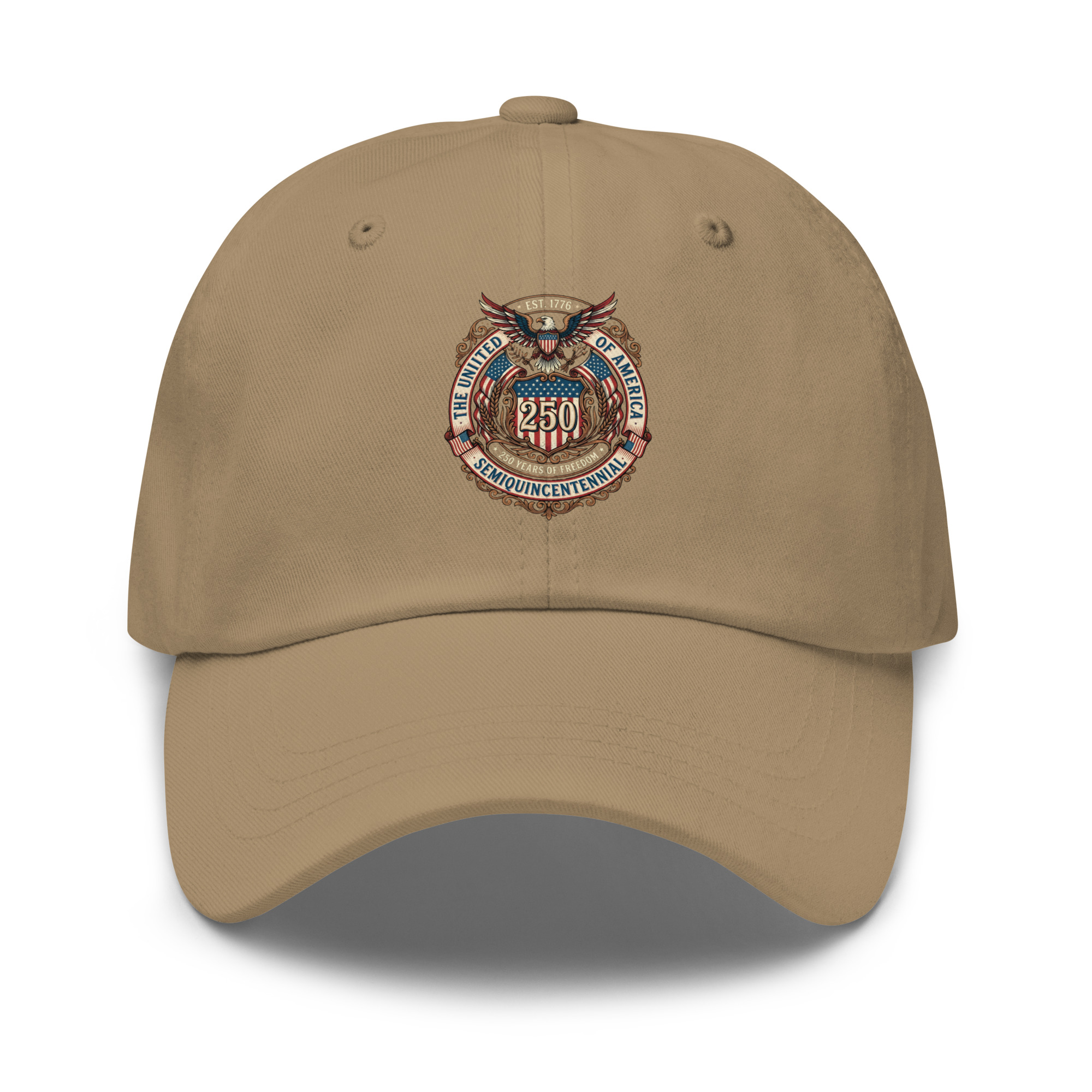 USA 250th Semiquincentennial Vintage Emblem Dad Hat – America's 250 Years of Freedom Celebration Cap - Image 4