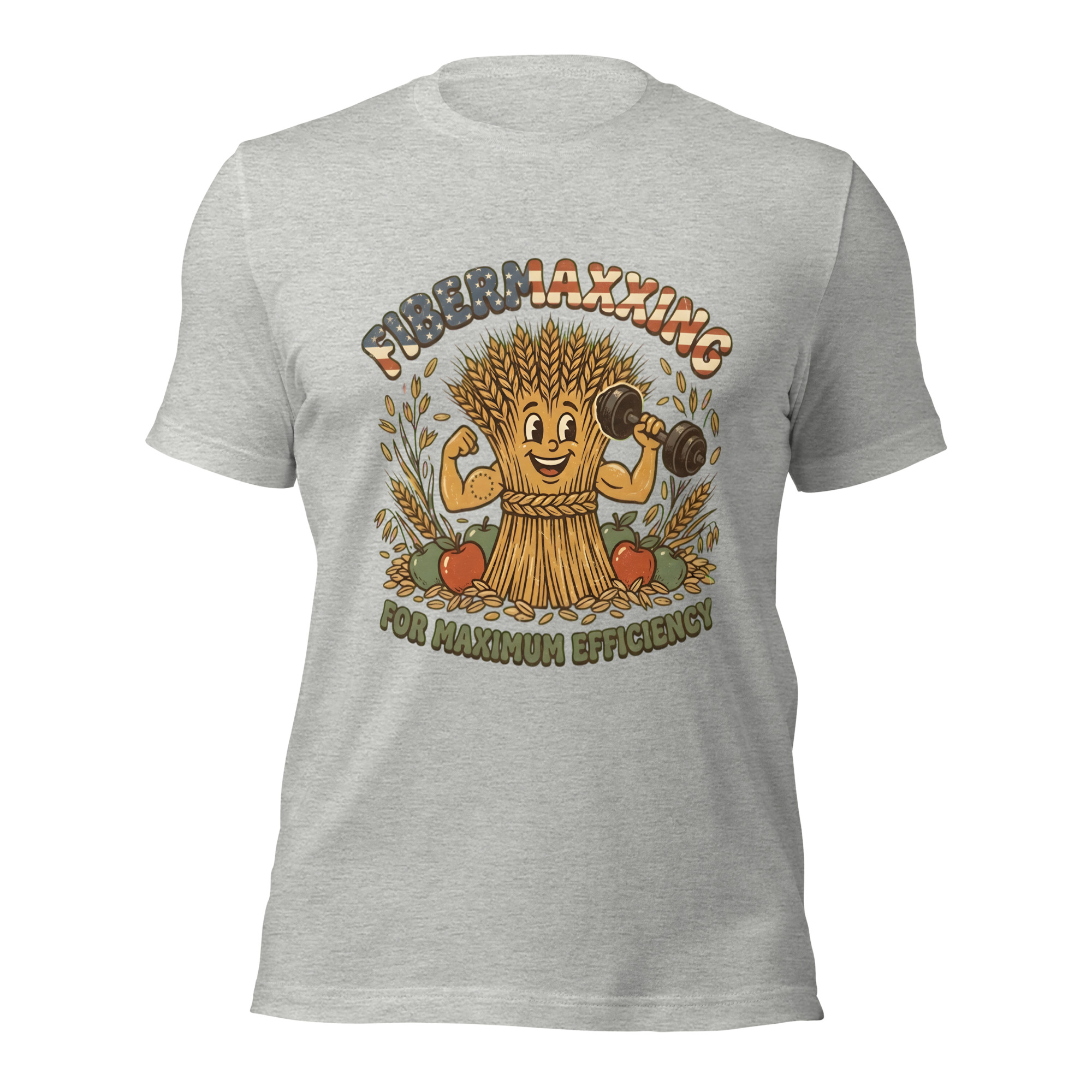 Fibermaxxing For Maximum Efficiency T-Shirt – Retro Gym Mascot Gut Health Gym Bro Tee - Image 7