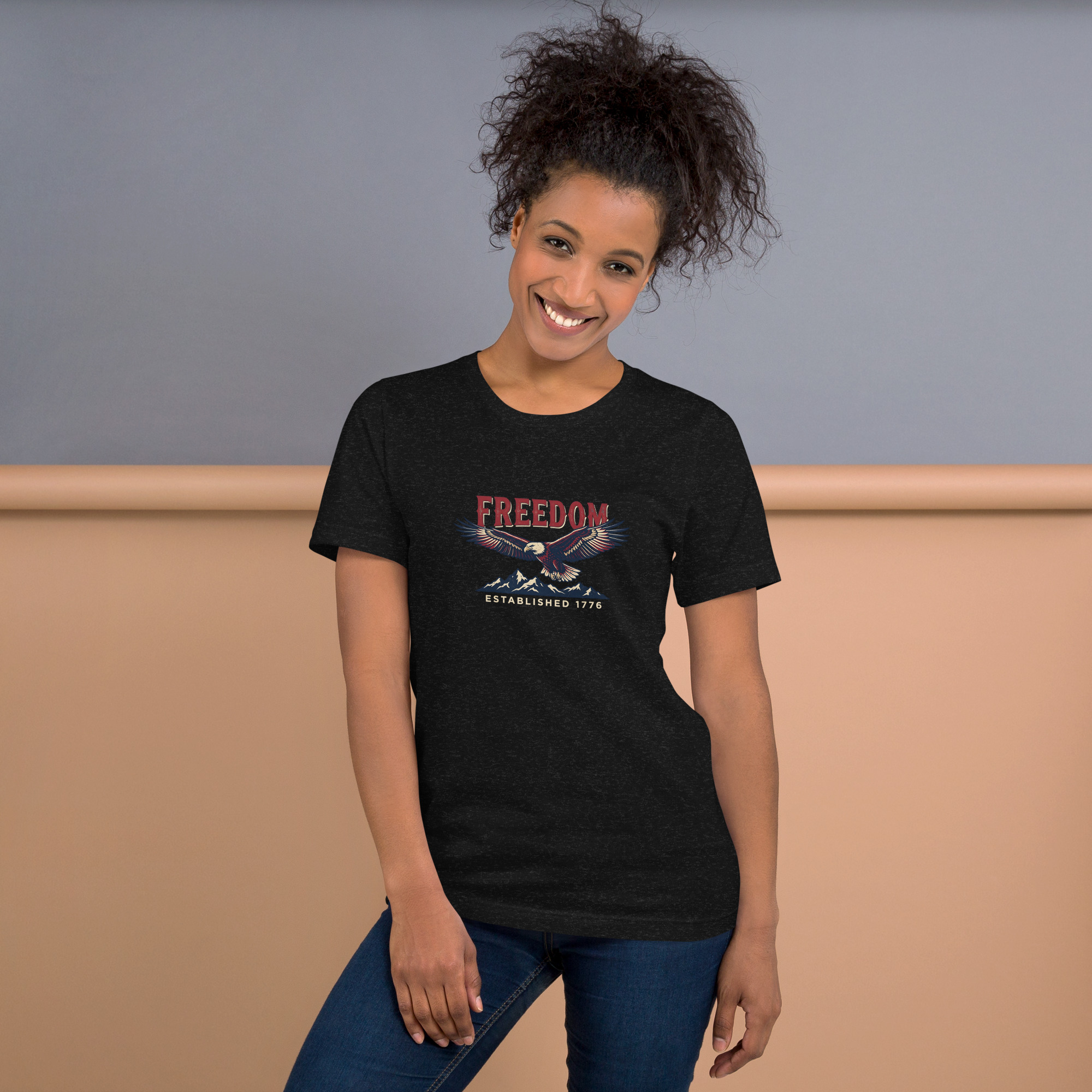 American Freedom Soaring Eagle T-Shirt – Vintage Established 1776 Patriotic Graphic Tee - Image 6