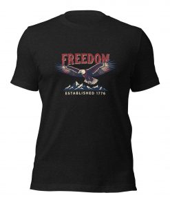 Alternative view of American Freedom Soaring Eagle T-Shirt – Vintage Established 1776 Patriotic Graphic Tee