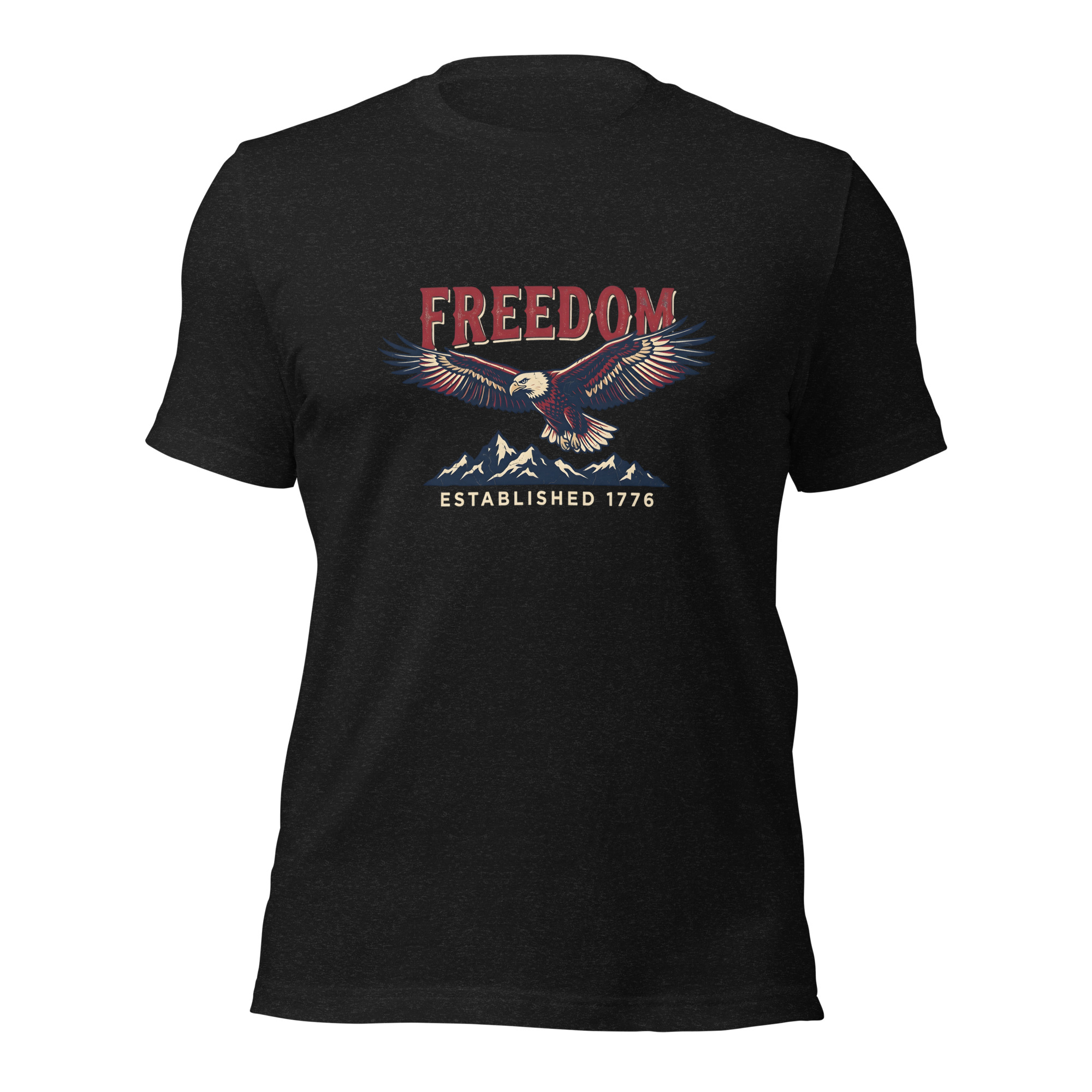 American Freedom Soaring Eagle T-Shirt – Vintage Established 1776 Patriotic Graphic Tee - Image 2