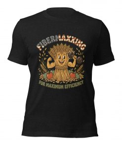 Alternative view of Fibermaxxing For Maximum Efficiency T-Shirt – Retro Gym Mascot Gut Health Gym Bro Tee