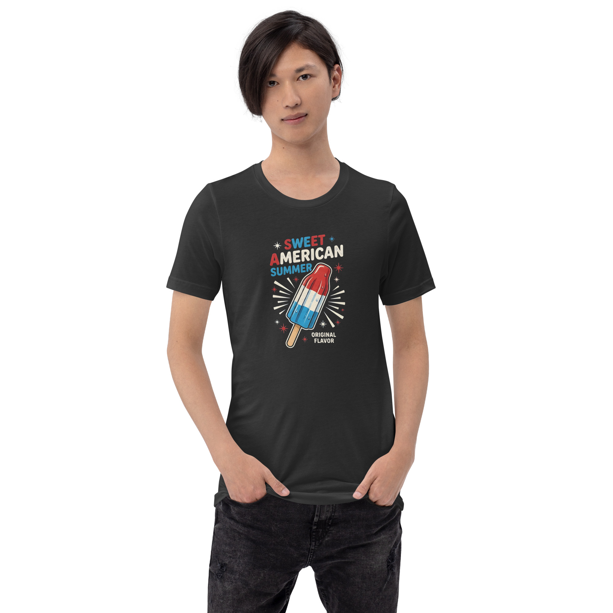 Sweet American Summer Bomb Pop T-Shirt – Vintage Retro 4th of July Patriotic Graphic Tee - Image 7