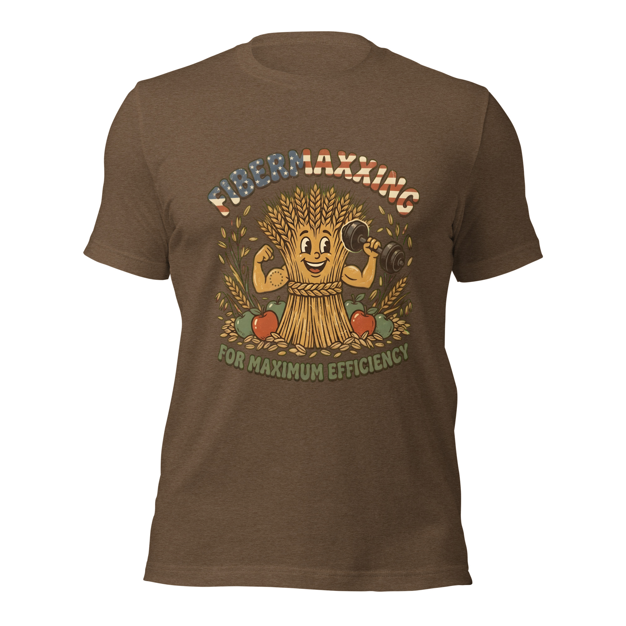 Fibermaxxing For Maximum Efficiency T-Shirt – Retro Gym Mascot Gut Health Gym Bro Tee - Image 4