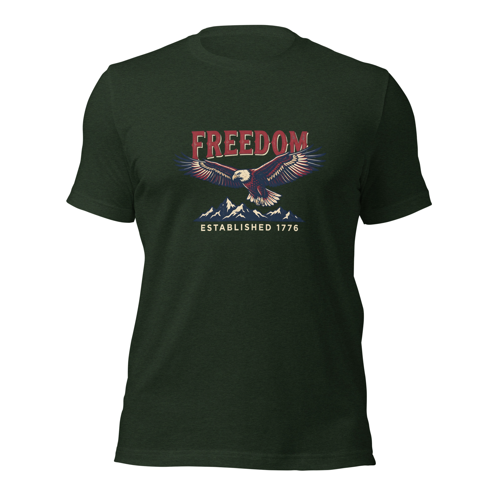 American Freedom Soaring Eagle T-Shirt – Vintage Established 1776 Patriotic Graphic Tee - Image 3