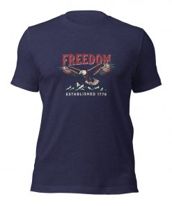 American Freedom Soaring Eagle T-Shirt – Vintage Established 1776 Patriotic Graphic Tee