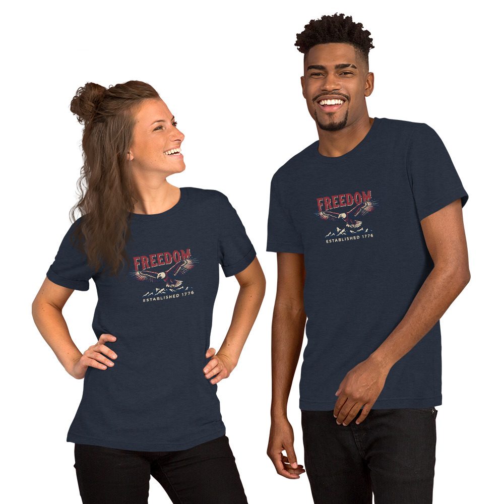 American Freedom Soaring Eagle T-Shirt – Vintage Established 1776 Patriotic Graphic Tee - Image 8