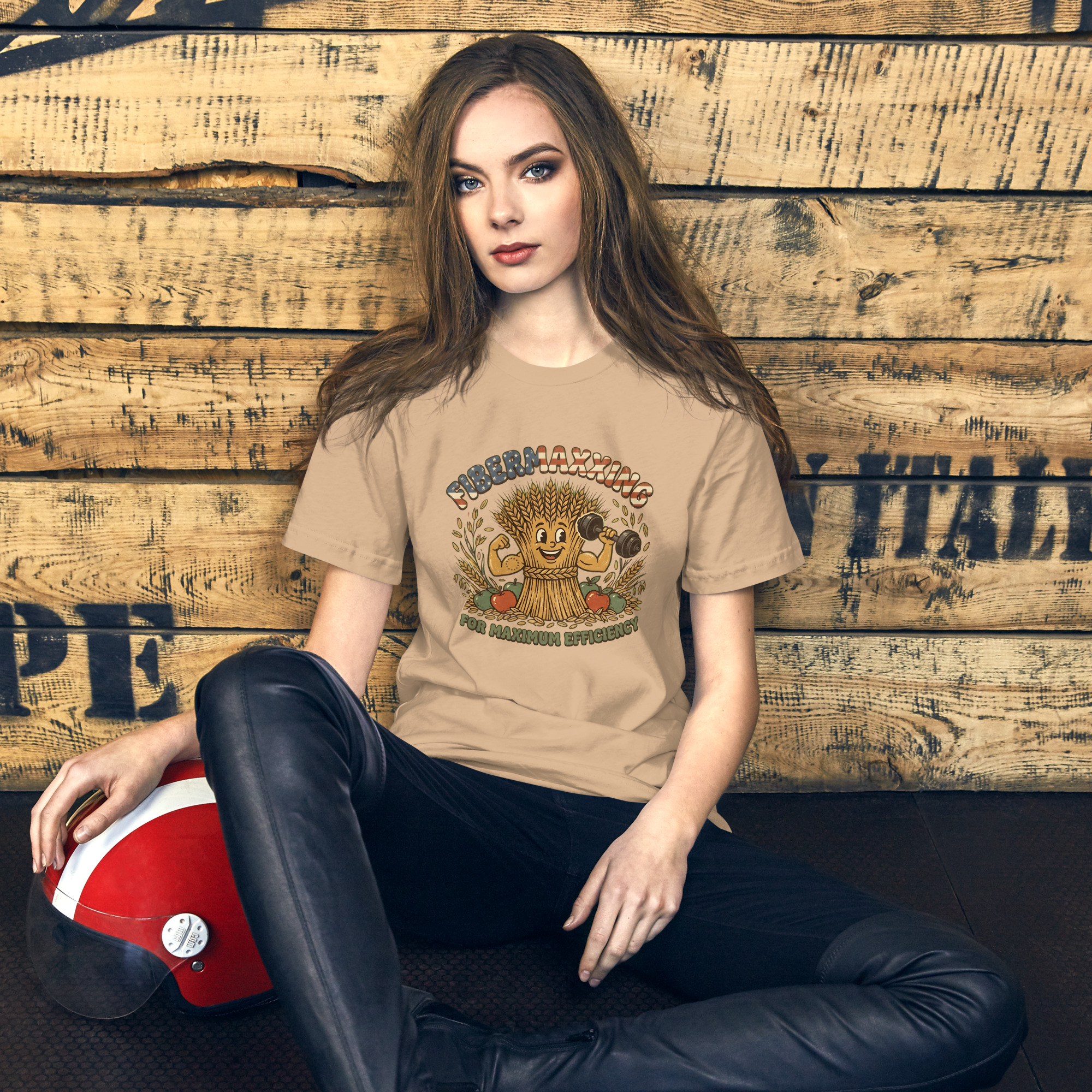 Fibermaxxing For Maximum Efficiency T-Shirt – Retro Gym Mascot Gut Health Gym Bro Tee - Image 10