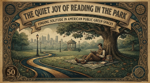 A man reading book under the big tree in open air